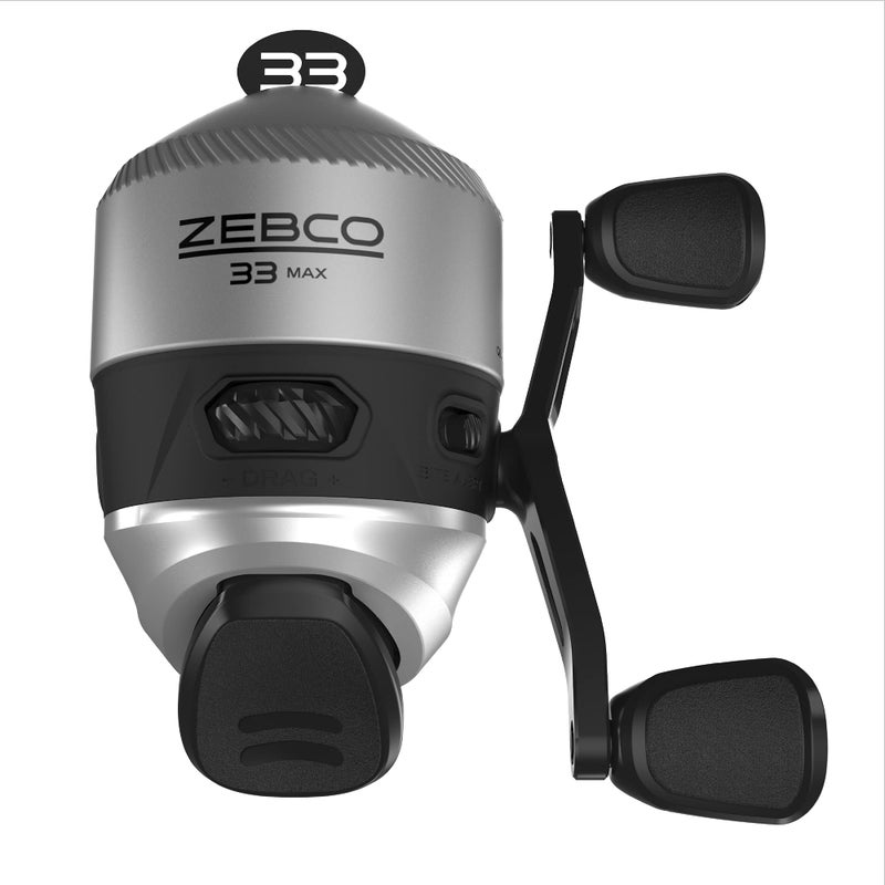 Zebco 33 MAX Spincast Fishing Reel, Size 60 Reel, Right or Left-Hand Retrieve, 20-Pound Zebco Cajun Line, Graphite Frame, Silver/Black - Image 1